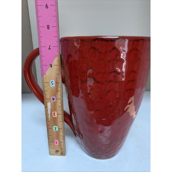 Noemi Ceramiche Pitcher Red Black Umbria Italy Rare Hand Crafted - Picture 5 of 6